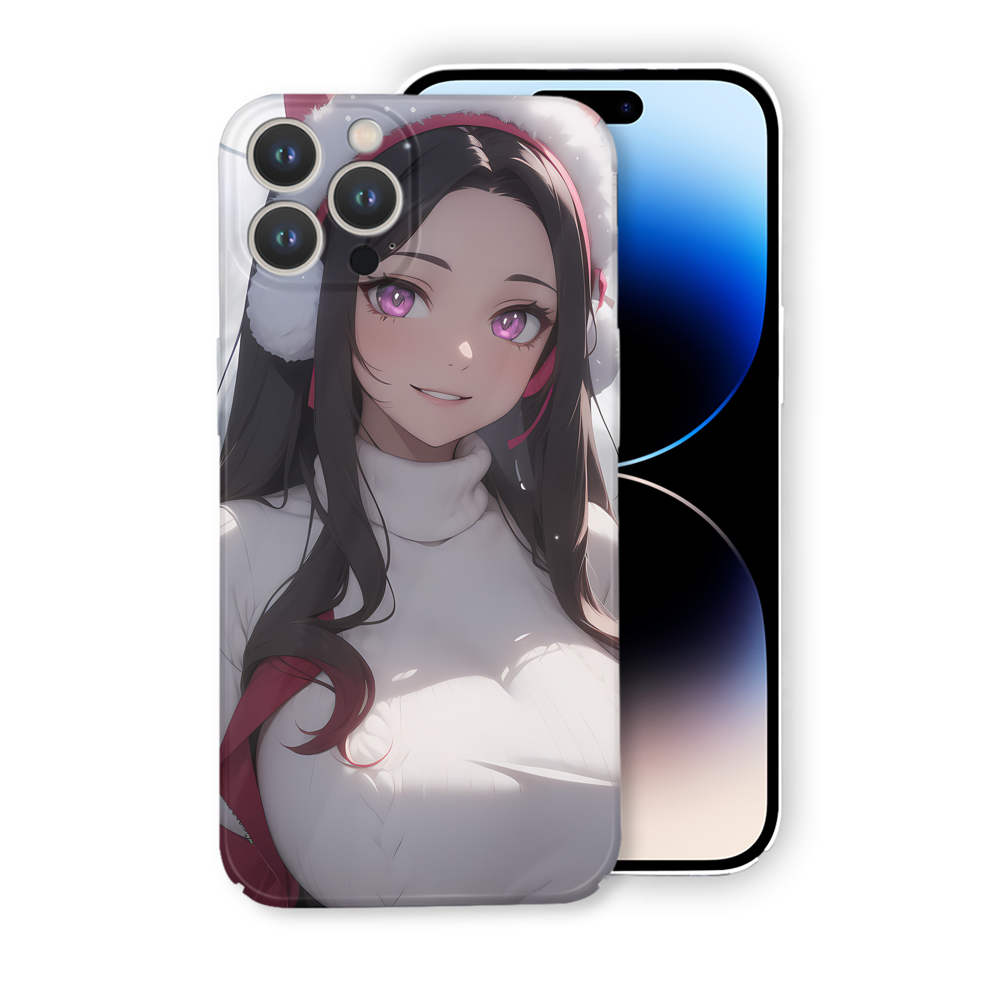 （画像用） 鬼滅の刃（きめつのやいば）竈門 禰󠄀豆子／かまど ねずこ Kamado Nezuko 【iPhone 14シリーズ対応】ハードケース